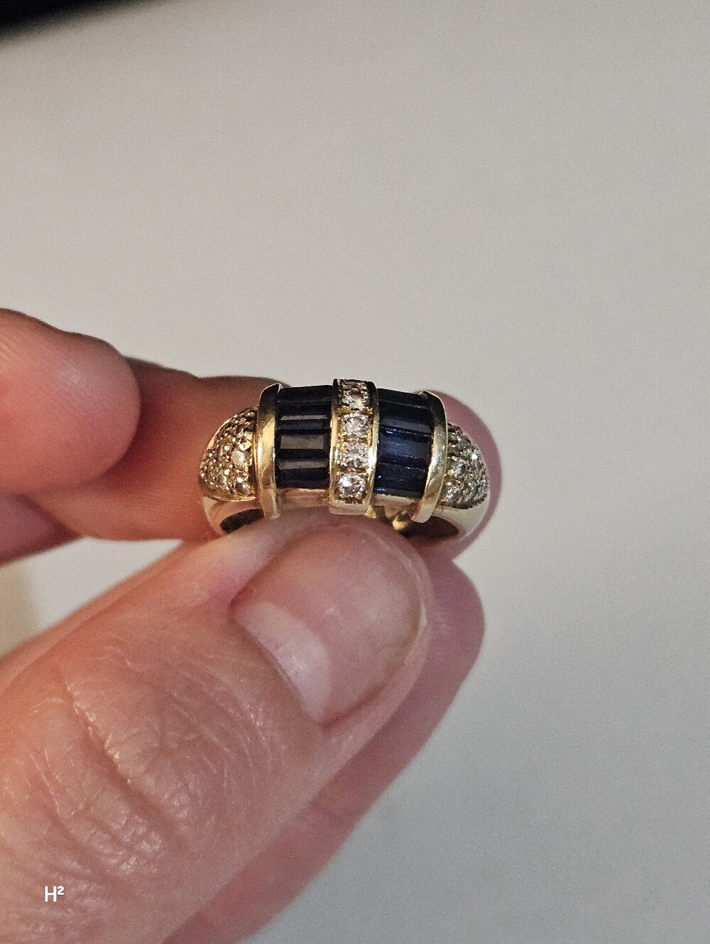 14k Gold Channel Ring 1.15ct Tanzanite & .23ct Diamonds